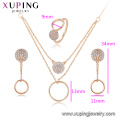 64520 Xuping wholesale Environmental Copper 18k gold filled jewelry sets ladies jewellery